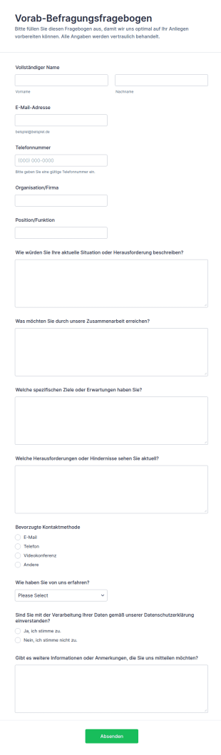 Vorab Befragungsfragebogen
