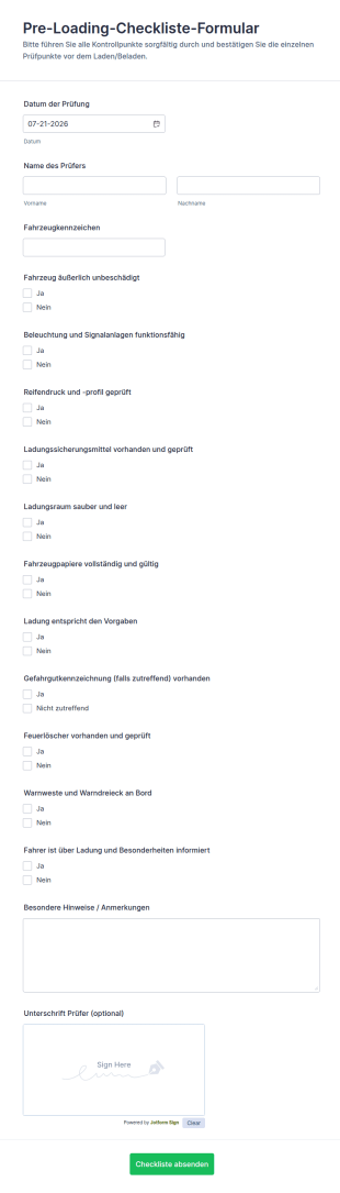 Vorab Checkliste Für Dokumentenladevorgänge
