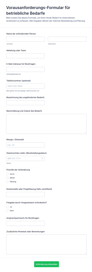 Vorauszahlungsantragsformular