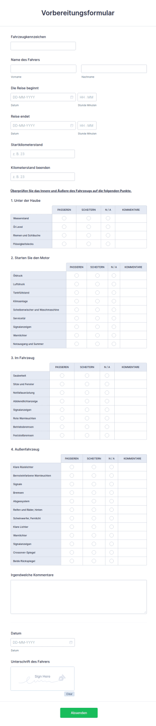 Vorbereitungsformular