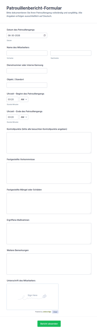 Vorfallmeldeformular