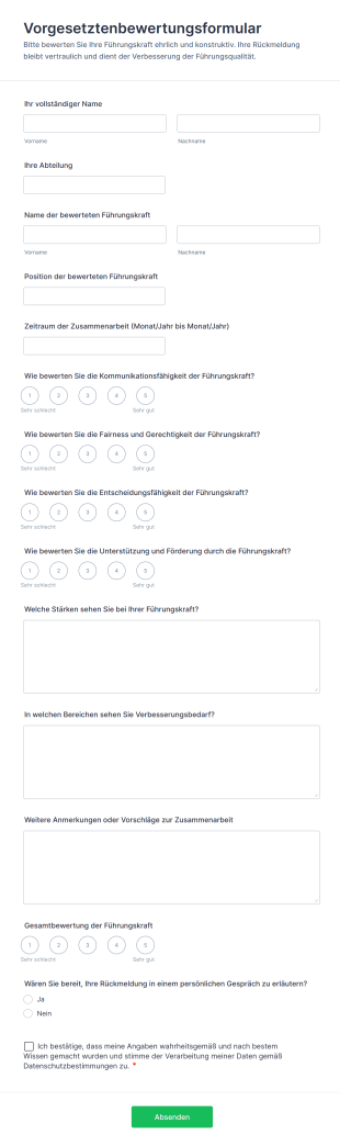 Vorgesetztenbewertungsformular