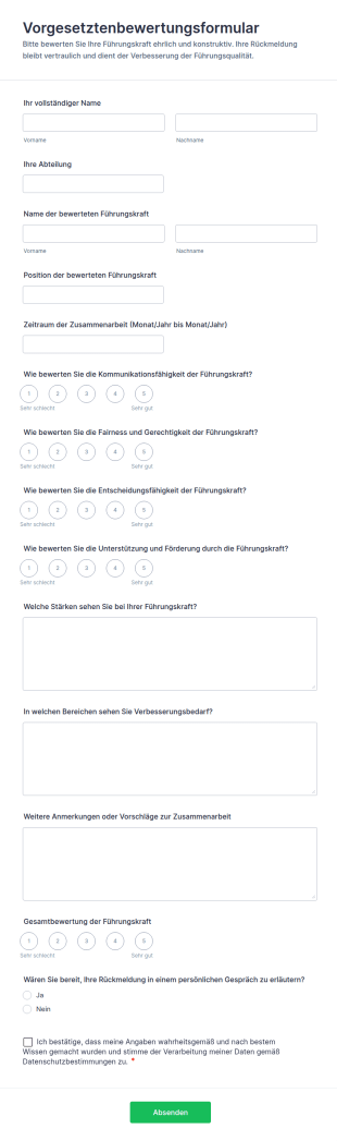 Vorgesetztenbewertungsformular