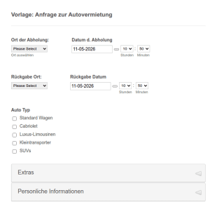 Vorlage: Anfrage Zur Autovermietung
