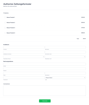 Vorlage Für Ein Zahlungsformular Form Template