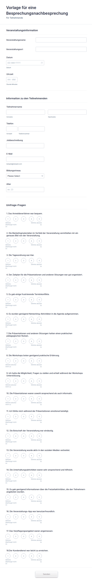 Vorlage Für Eine Besprechungsnachbesprechung