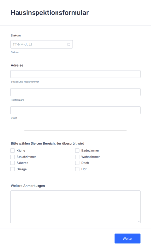 Vorlage Für Eine Hausinspektion Form Template