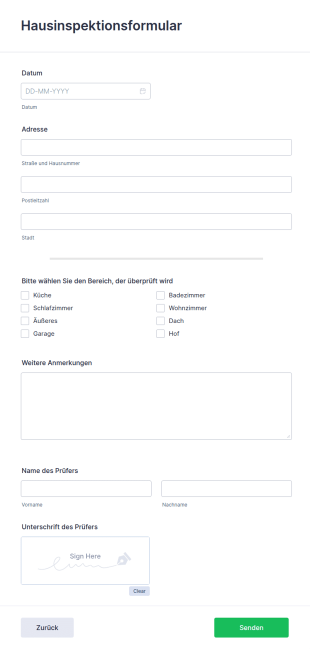 Vorlage Für Eine Hausinspektion