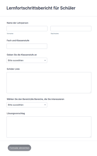 Vorlage Für Einen Lernfortschrittsbericht Für Schüler