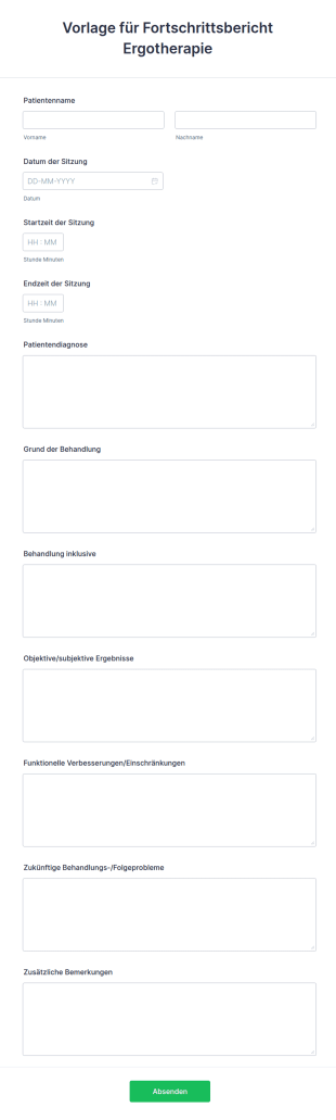 Vorlage Für Fortschrittsbericht Ergotherapie