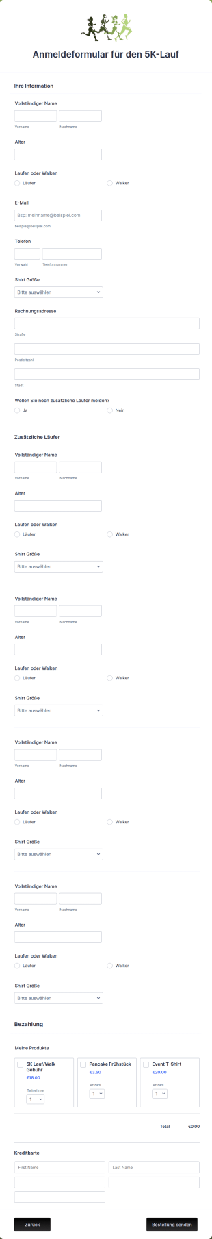 Vorlage Für 5K Lauf Registrierung