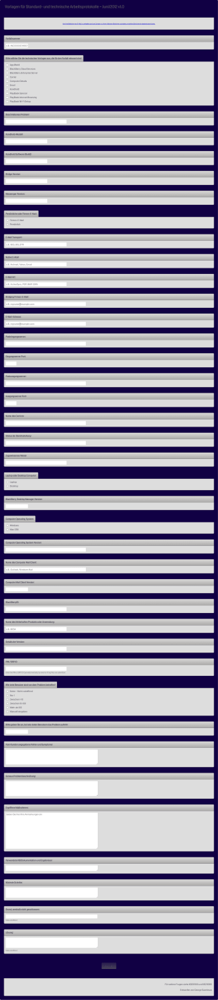 Vorlagen Für Standard Und Technische Arbeitsprotokolle Form Template