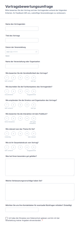 Vortragsbewertungsumfrage