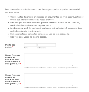Votação De Destaque Cobrança Atualizado Form Template