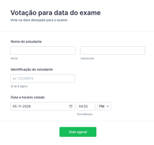 Votação Para Data Do Exame