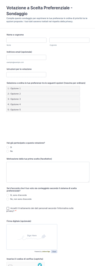 Votazione A Scelta Preferenziale Sondaggio