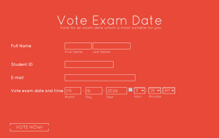 Vote Exam Date Flat Color Form Template