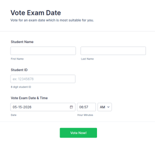Vote Exam Date Form Template