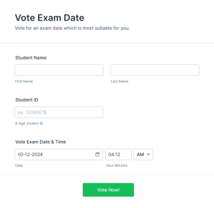 Vote Exam Date Form Template