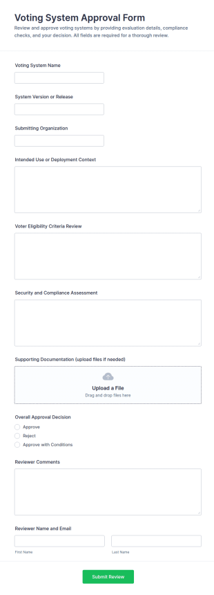 Voting System Approval Form Template