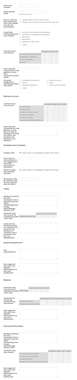 Votre Feedback Sur Notre Evenement