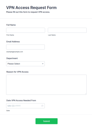 VPN Access Request Form Template