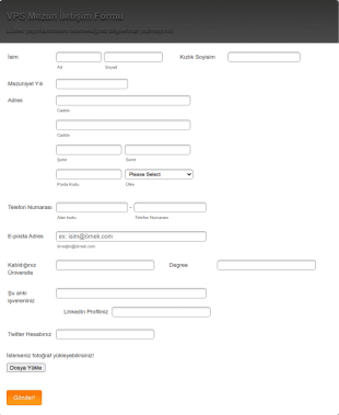 VPS Mezun İletişim Form Şablonu