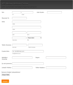 VPS Mezun İletişim Form Şablonu