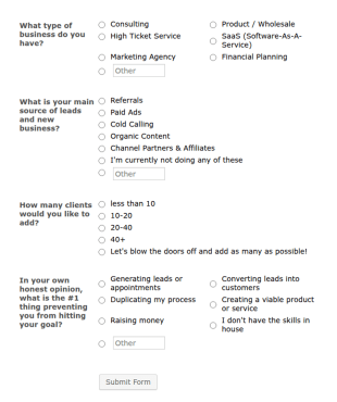 VSL Questionnaire (template)