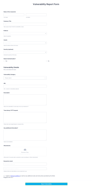 Vulnerability Report Form Template