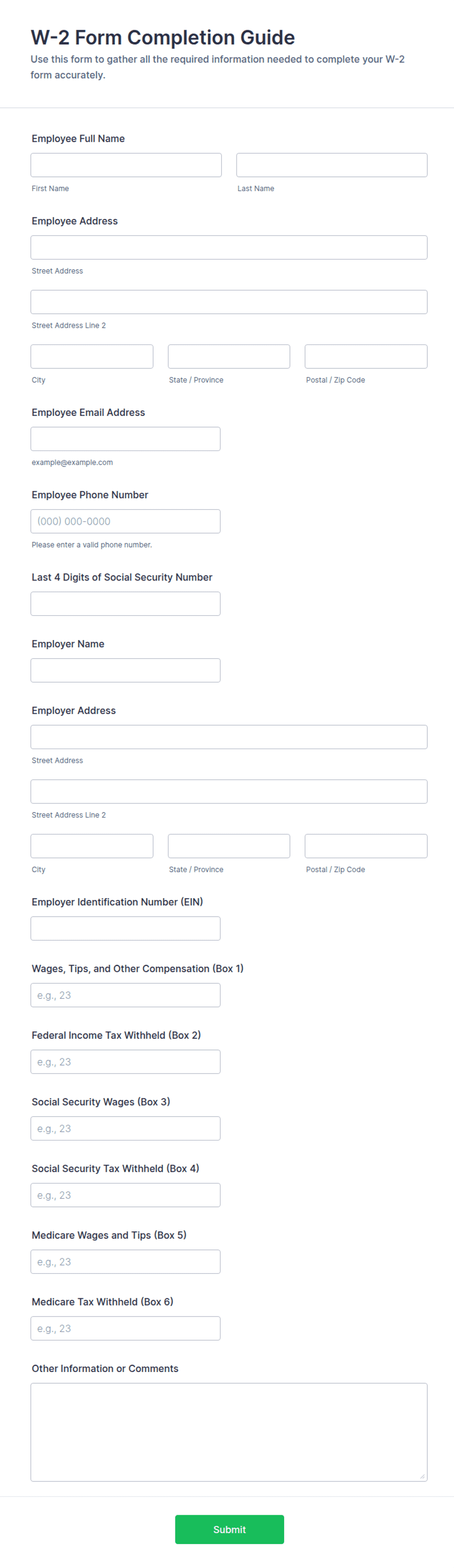W-2 Form Completion Guide | Jotform