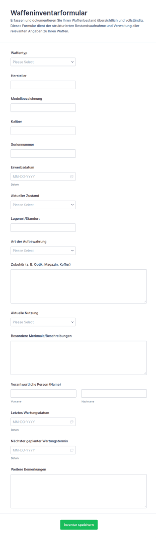 Waffenbestandsformular