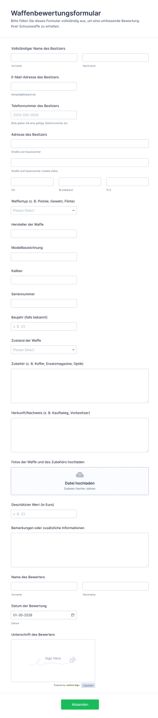 Waffenbewertungsformular