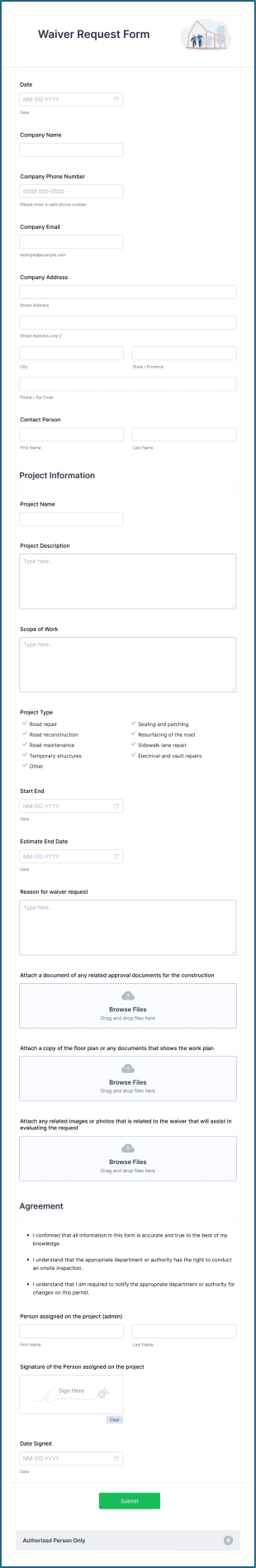 Waiver Request Form Template