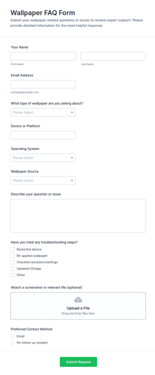 Wallpaper FAQ Form Template