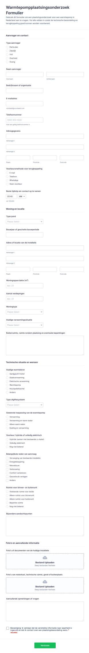 Warmtepomp Locatiesurvey