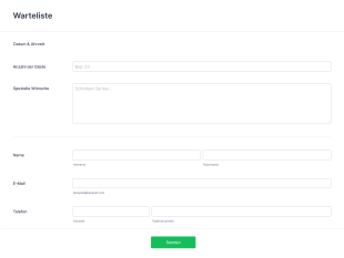 Wartelistenformular Form Template