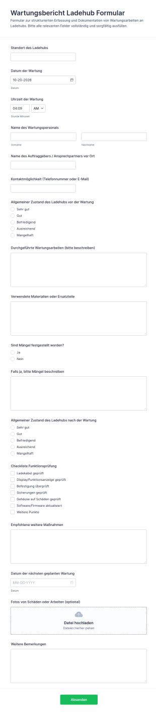 Wartungsbericht Für Ladehub