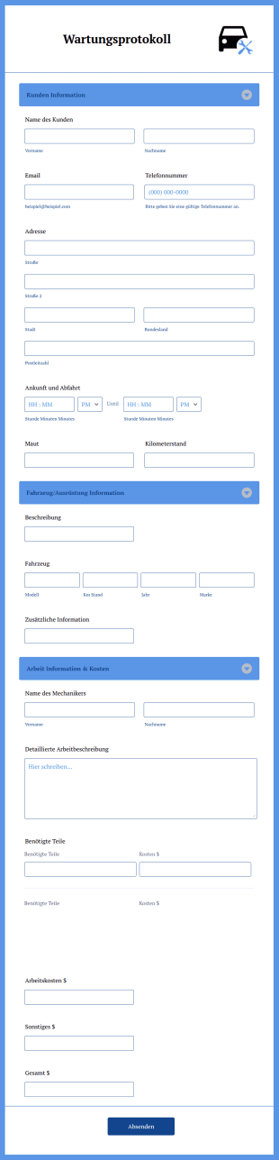 Wartungsprotokoll