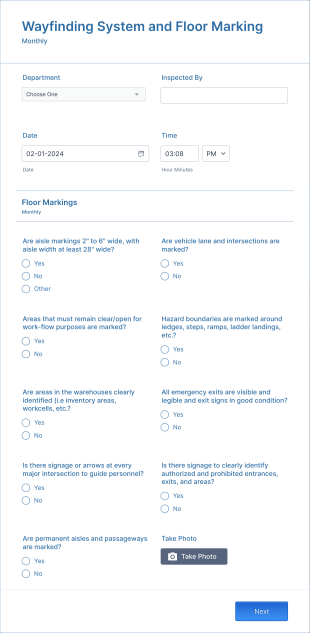 Wayfinding System And Floor Marking Inspection Form Template