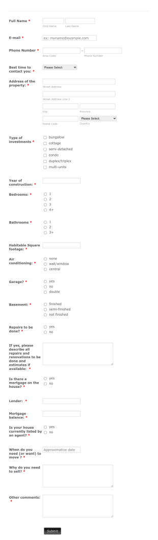 We Buy Houses Form Template