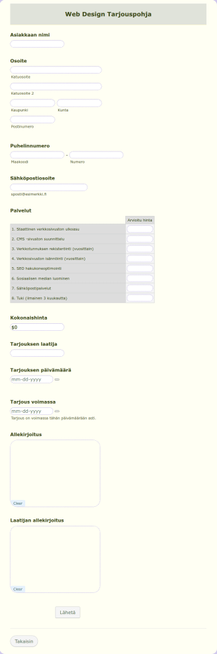Web Design Tarjous