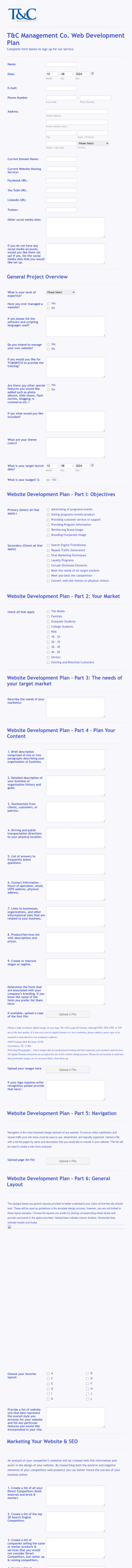 Web Development Signup Form Template