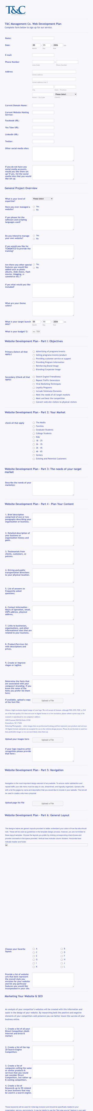 Web Development Signup Form Template