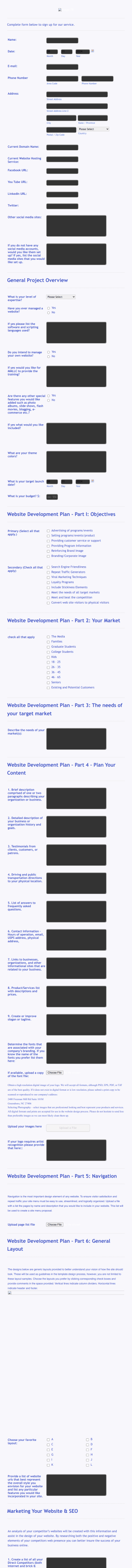 Web Development Signup Form Template