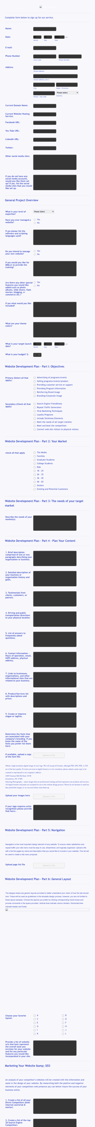Web Development Signup Form Template