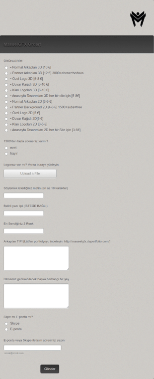 Web Sitesi Geri Bildirim Form Şablonu