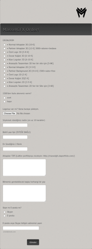 Web Sitesi Geri Bildirim Form Template