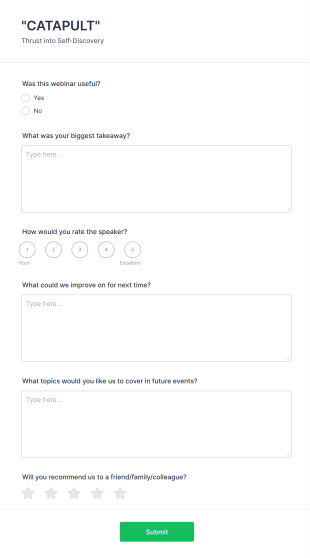 Webinar Follow Up Form Template