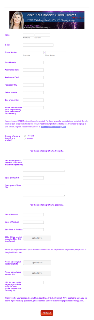 Webinar Speaker Intake Form Template